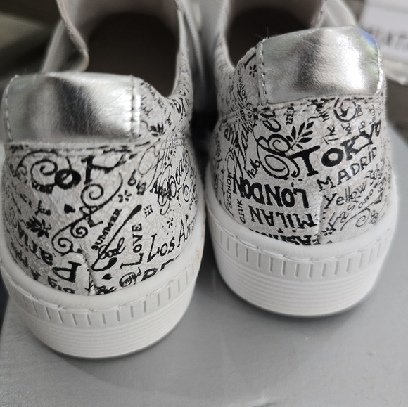 Gabor White and Black Graphic Sneakers - Picture 3 of 4